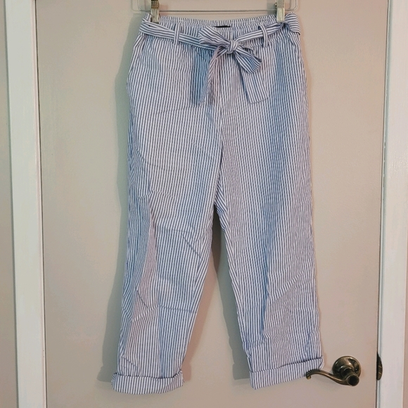 Light Pinstripe Paper Bag Pants from Zara - Picture 1 of 3